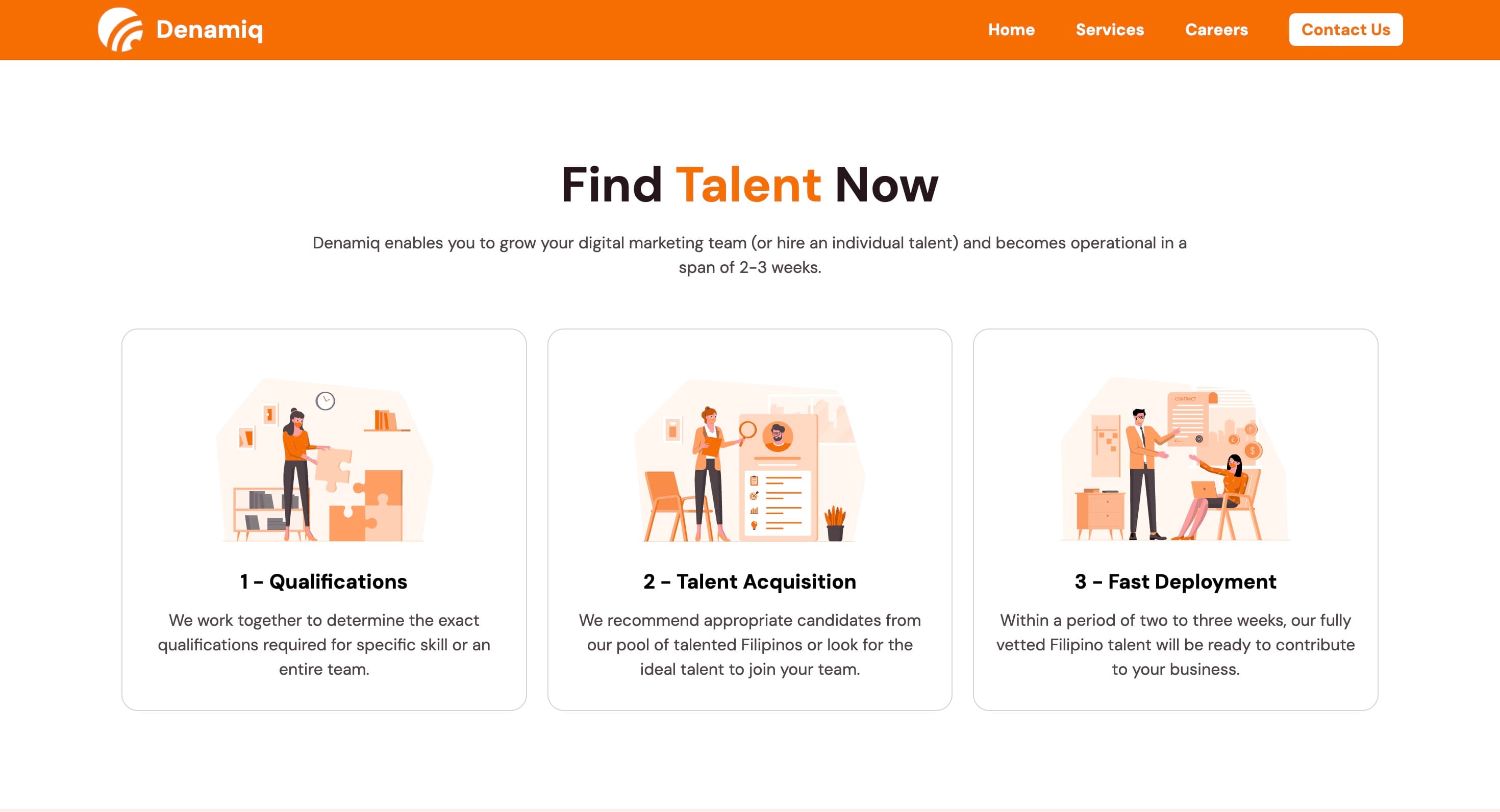 Denamiq dashboard view - Denamiq is a digital marketing outsourcing partner that connects global businesses with highly skilled, English-fluent Filipino marketing professionals.