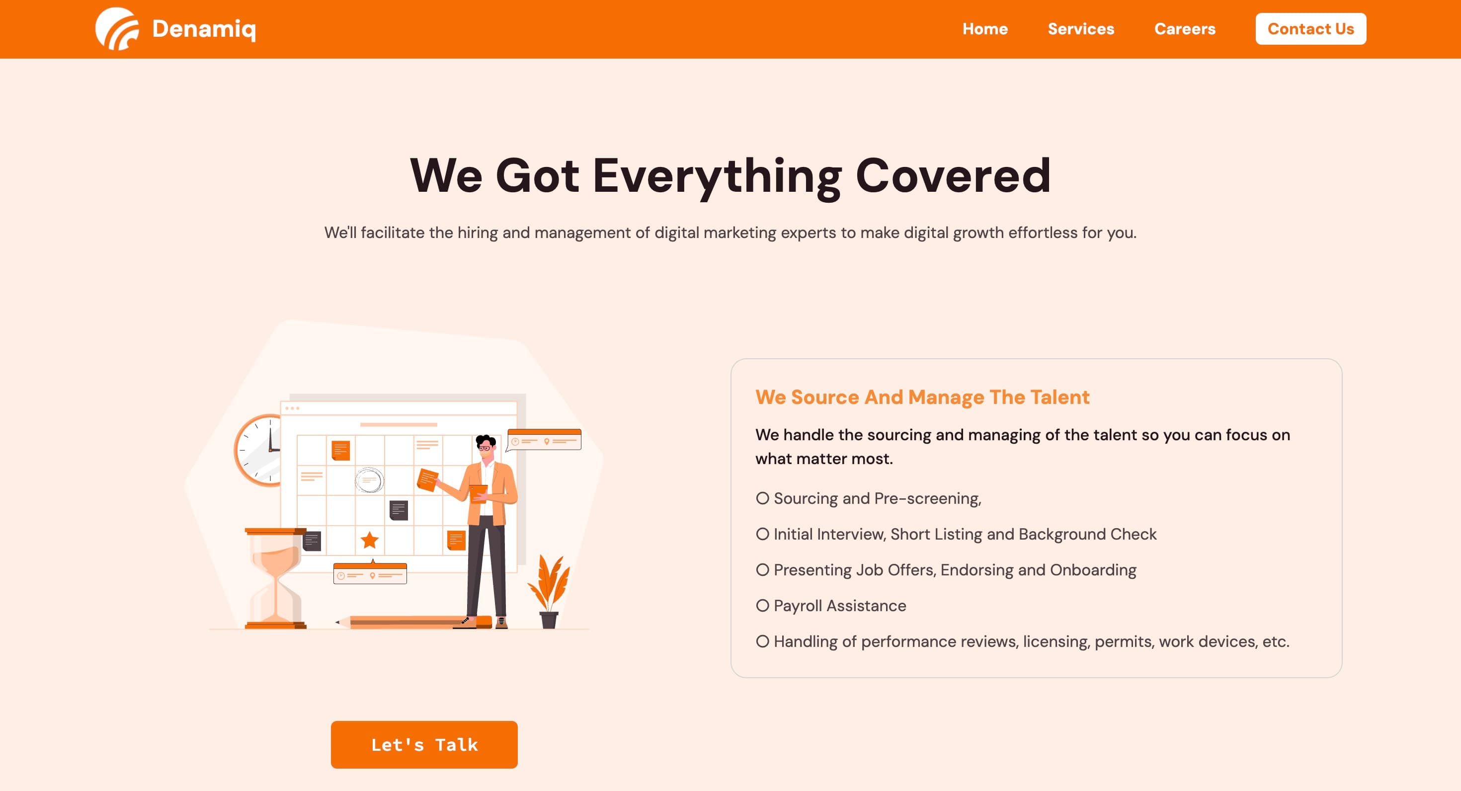 Denamiq feature showcase - Denamiq is a digital marketing outsourcing partner that connects global businesses with highly skilled, English-fluent Filipino marketing professionals.